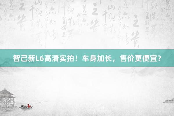 智己新L6高清实拍！车身加长，售价更便宜？