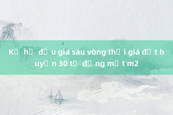 Kẽ hở đấu giá sáu vòng thổi giá đất huyện 30 tỷ đồng một m2