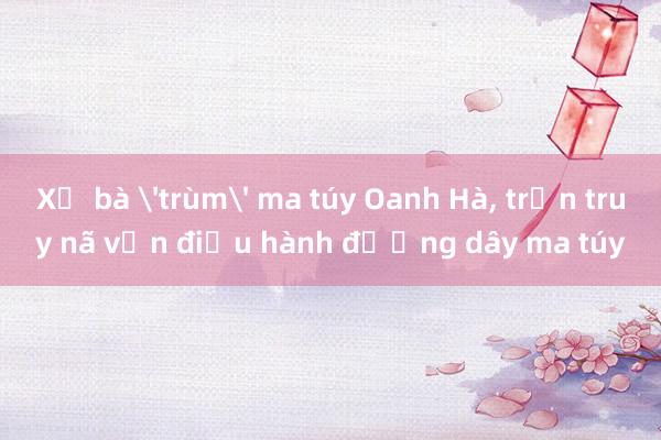 Xử bà 'trùm' ma túy Oanh Hà， trốn truy nã vẫn điều hành đường dây ma túy