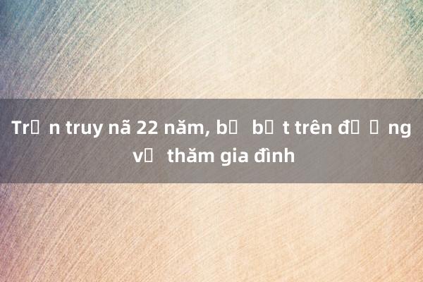 Trốn truy nã 22 năm， bị bắt trên đường về thăm gia đình