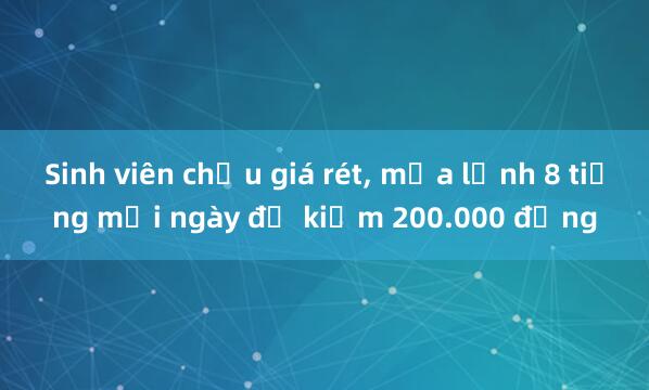 Sinh viên chịu giá rét， mưa lạnh 8 tiếng mỗi ngày để kiếm 200.000 đồng